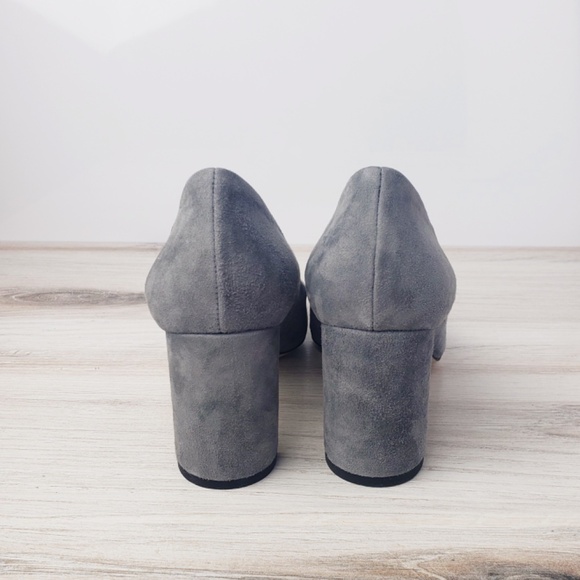 M. Gemi Lustro gray suede 70mm block heel pump - Picture 6 of 7